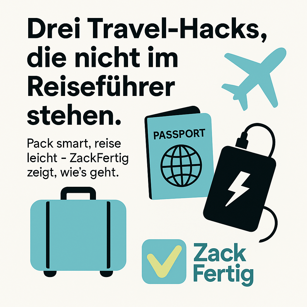 Reisen wie ein Profi - 3 geniale Hacks, die dir niemand sagt (aber jeder wissen sollte) - ZackFertig
